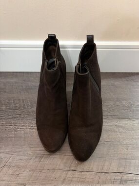 Women's Dark Brown Suede Ankle Booties